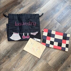 New-Old Navy Black and Multicolor Cosmetic Bags